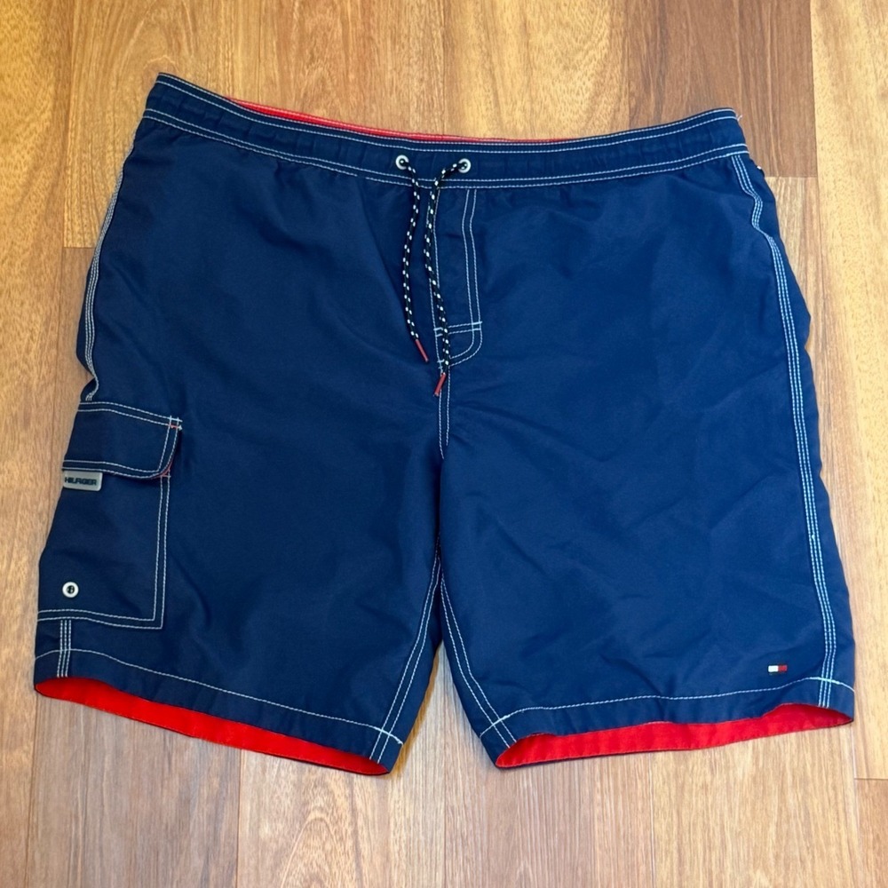 Tommy Hilfiger Blue Swim Trunk Shorts Men's Size Large